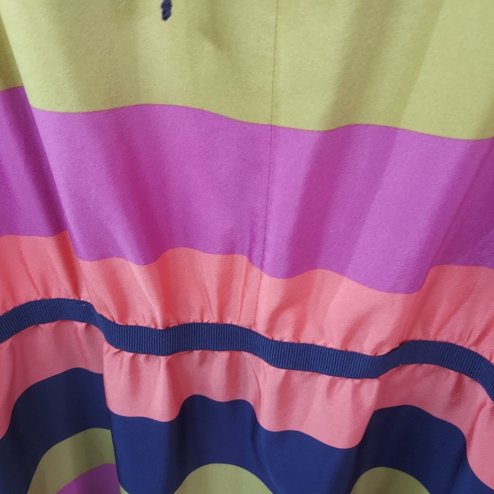 Loft multicolored stripe sleeveless dress office colorful brunch - Picture 7 of 9